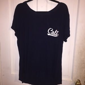 High low navy blue California shirt